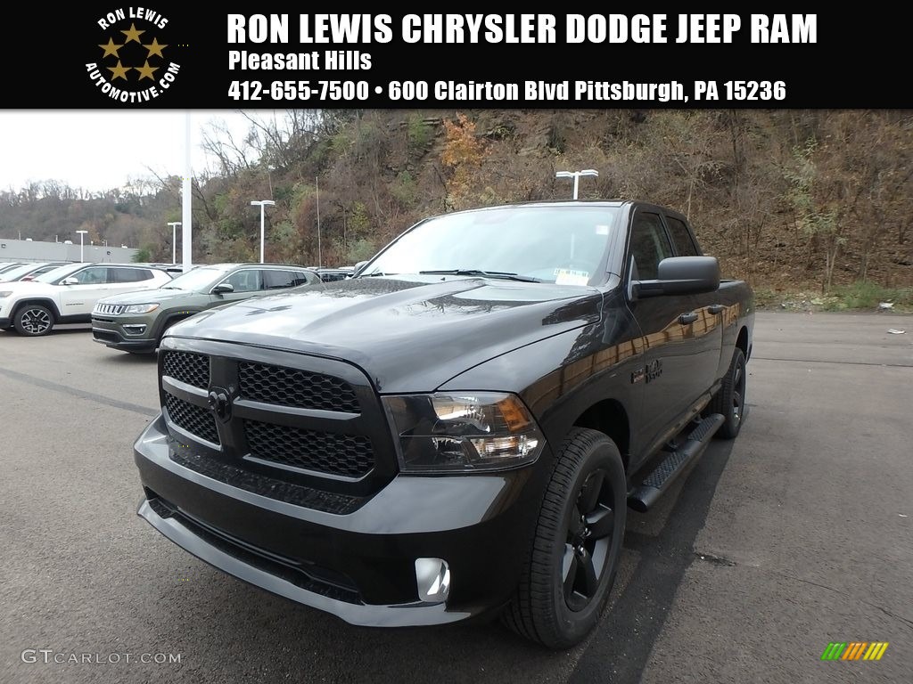 2018 1500 Express Quad Cab 4x4 - Brilliant Black Crystal Pearl / Black/Diesel Gray photo #1
