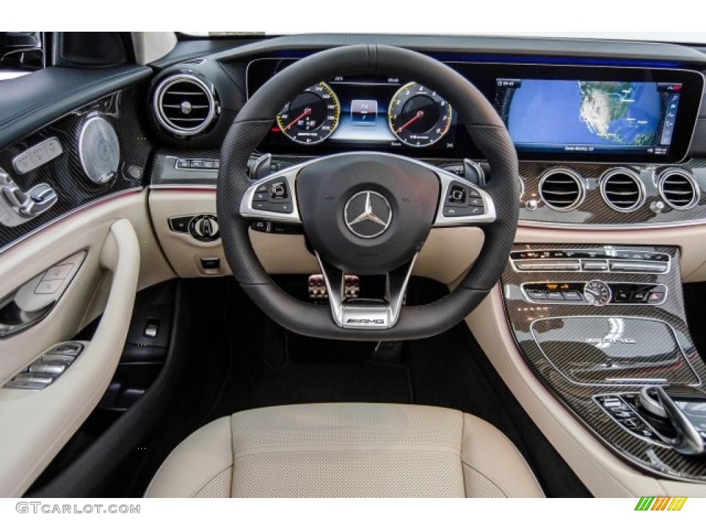2018 Mercedes-Benz E AMG 63 S 4Matic Wagon Macchiato Beige/Black Steering Wheel Photo #123877486