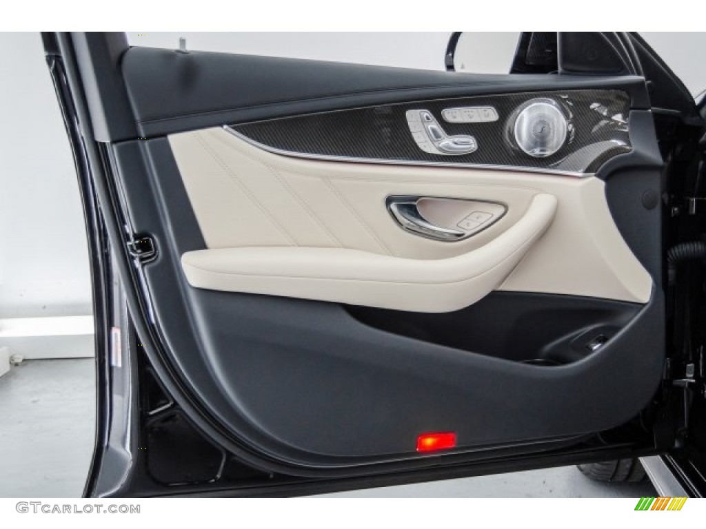 2018 Mercedes-Benz E AMG 63 S 4Matic Wagon Macchiato Beige/Black Door Panel Photo #123877828
