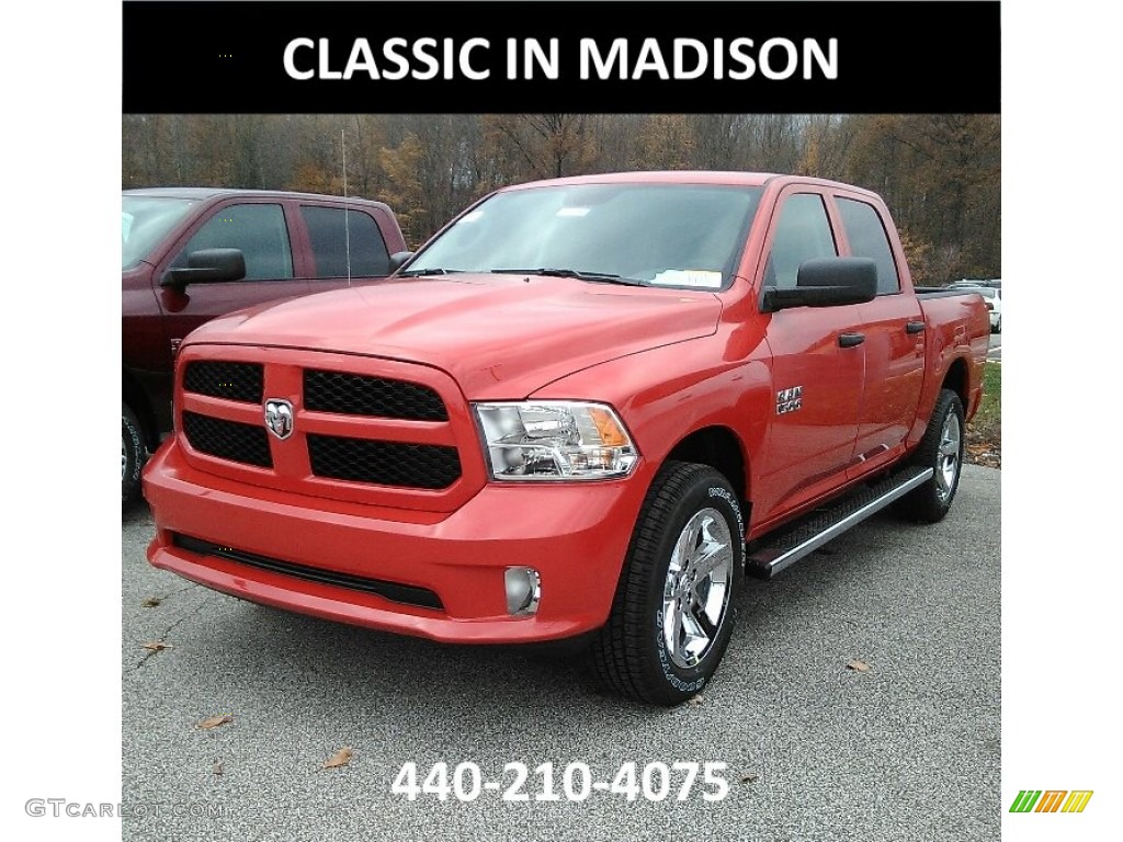 2018 1500 Express Crew Cab 4x4 - Flame Red / Black/Diesel Gray photo #1