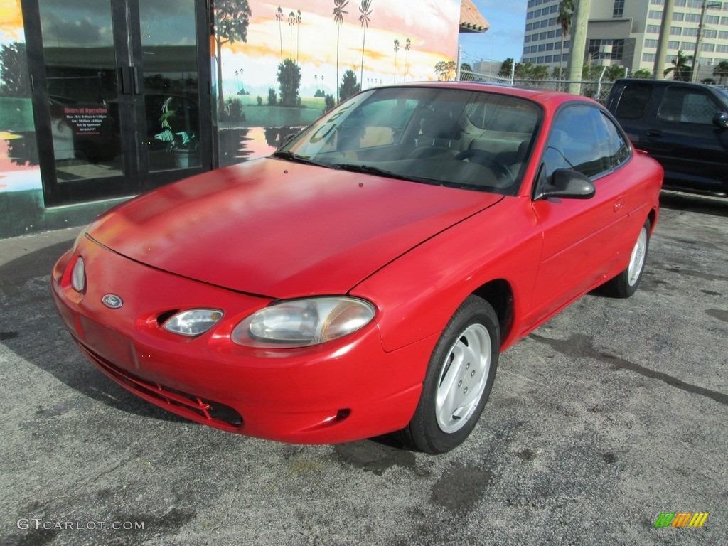 2002 Escort ZX2 Coupe - Bright Red / Medium Prairie Tan photo #3