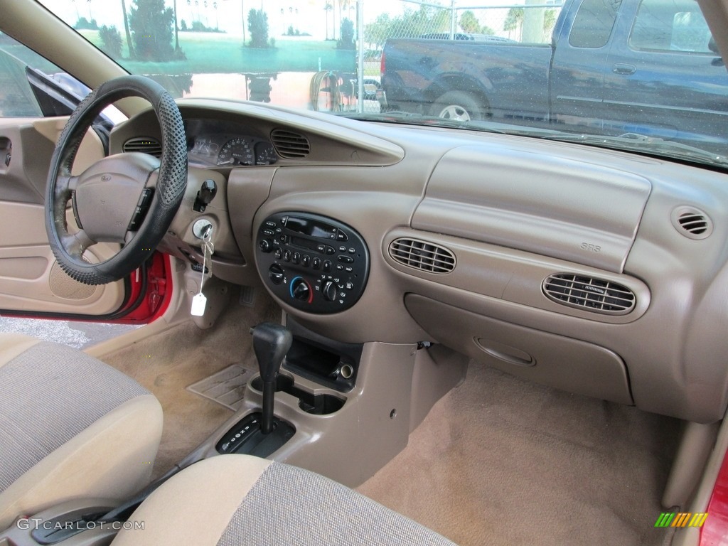 2002 Escort ZX2 Coupe - Bright Red / Medium Prairie Tan photo #14