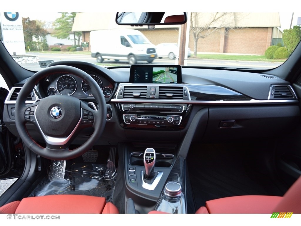 2017 BMW 3 Series 330i xDrive Sedan Coral Red Dashboard Photo #123892507