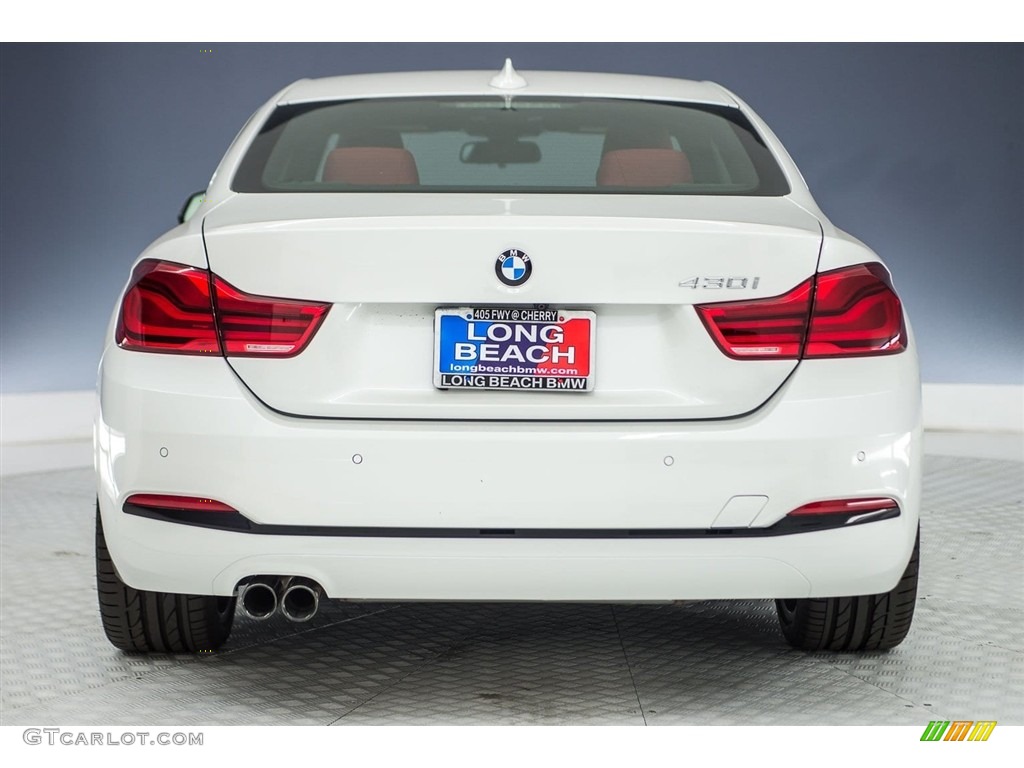 2018 4 Series 430i Coupe - Mineral White Metallic / Coral Red photo #3