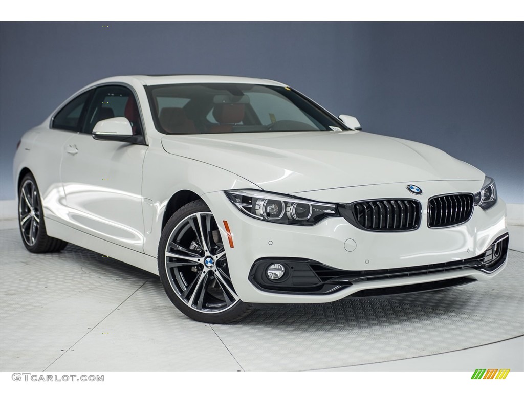 2018 4 Series 430i Coupe - Mineral White Metallic / Coral Red photo #11