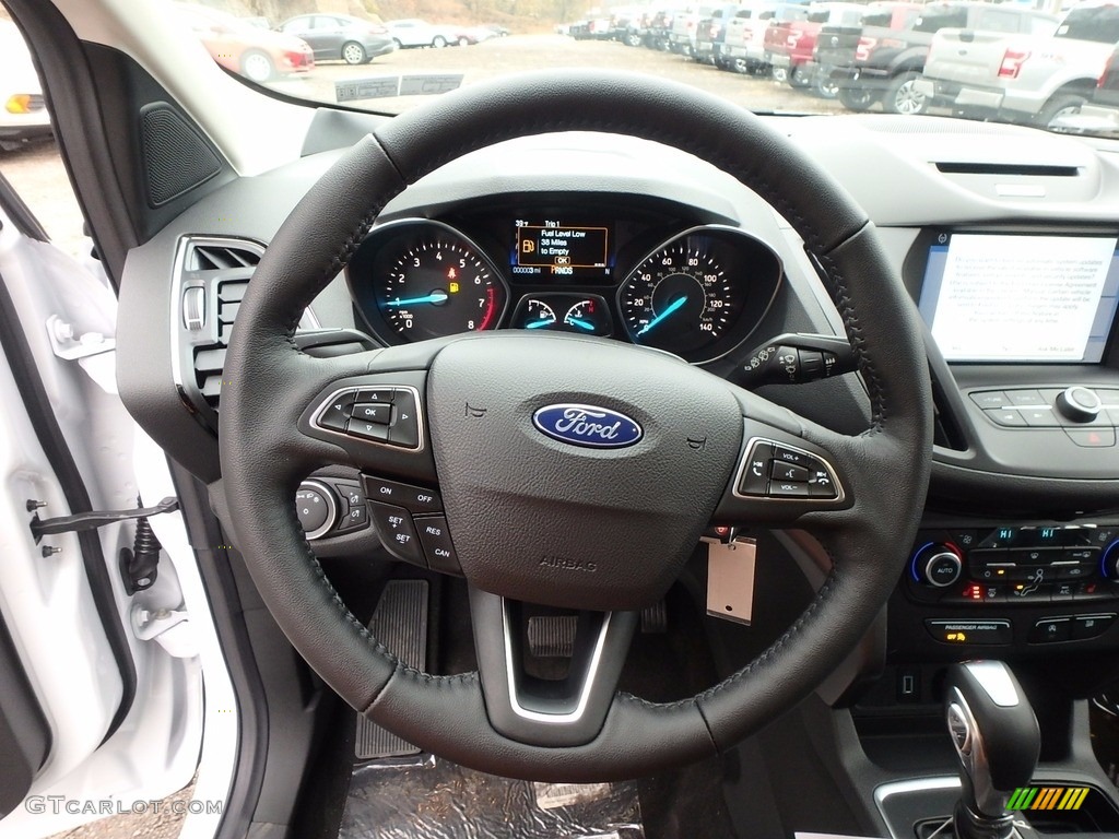 2018 Ford Escape SEL Charcoal Black Steering Wheel Photo #123894757