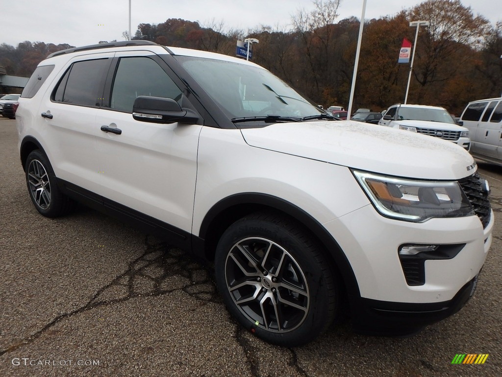 White Platinum 2018 Ford Explorer Sport 4WD Exterior Photo #123895384