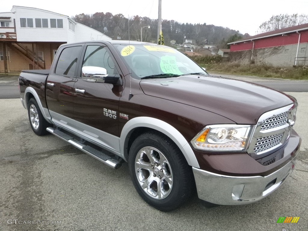 2014 1500 Laramie Crew Cab 4x4 - Western Brown / Canyon Brown/Light Frost Beige photo #7