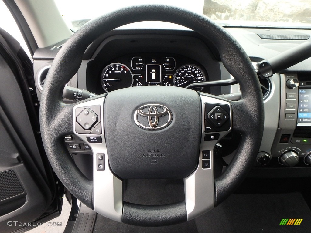 2018 Toyota Tundra SR5 Double Cab 4x4 Graphite Steering Wheel Photo #123901121