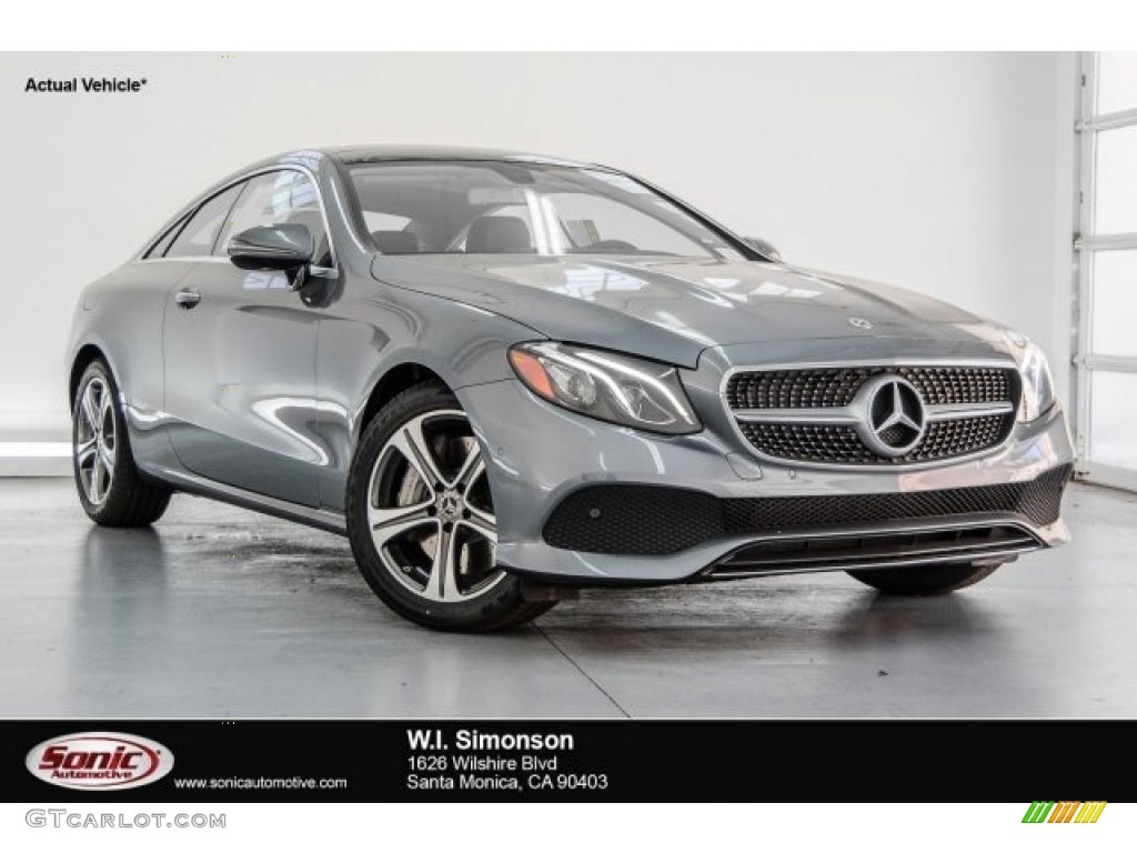 2018 E 400 Coupe - Selenite Grey Metallic / Black photo #1