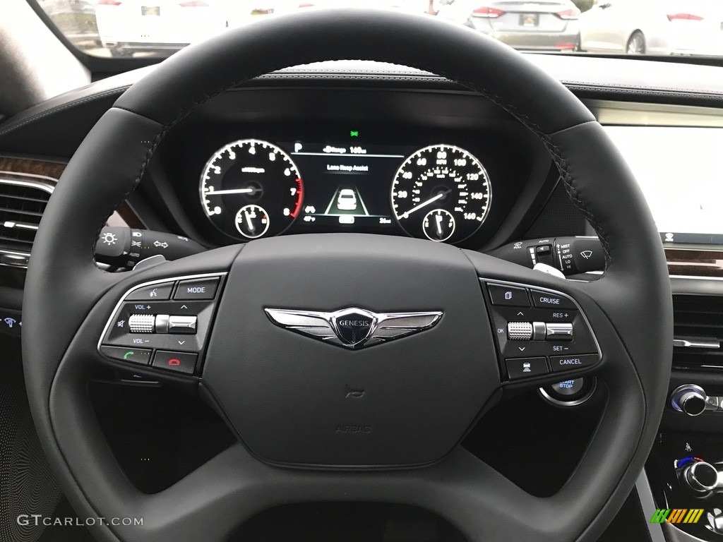 2018 Hyundai Genesis G90 AWD Black Steering Wheel Photo #123901757