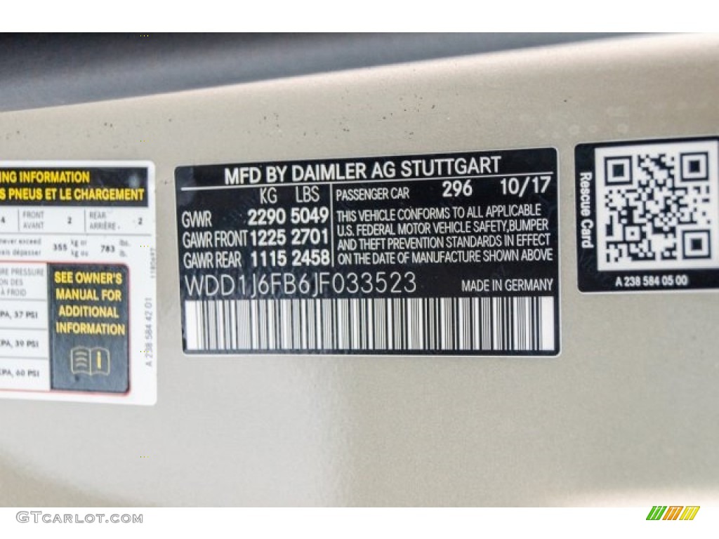 2018 E Color Code 296 for Dune Silver Metallic Photo #123902051