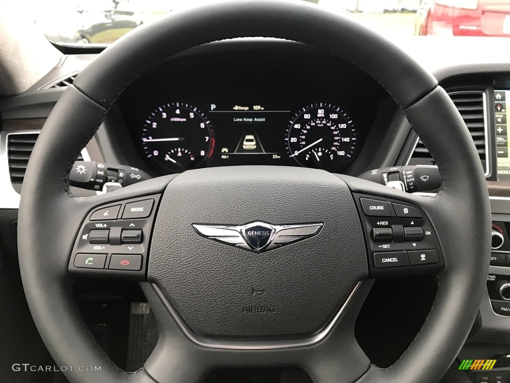 2018 Hyundai Genesis G80 5.0 AWD Black Steering Wheel Photo #123902366