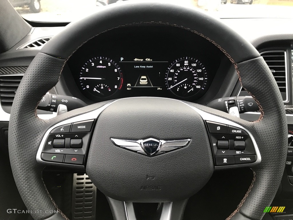 2018 Hyundai Genesis G80 AWD Black Steering Wheel Photo #123902579