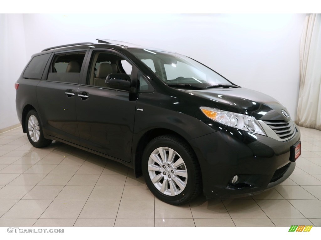 2016 Sienna XLE Premium AWD - Midnight Black Metallic / Dark Bisque photo #1