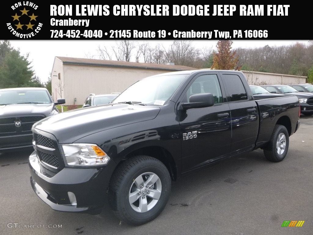 2018 1500 Express Quad Cab 4x4 - Brilliant Black Crystal Pearl / Black/Diesel Gray photo #1
