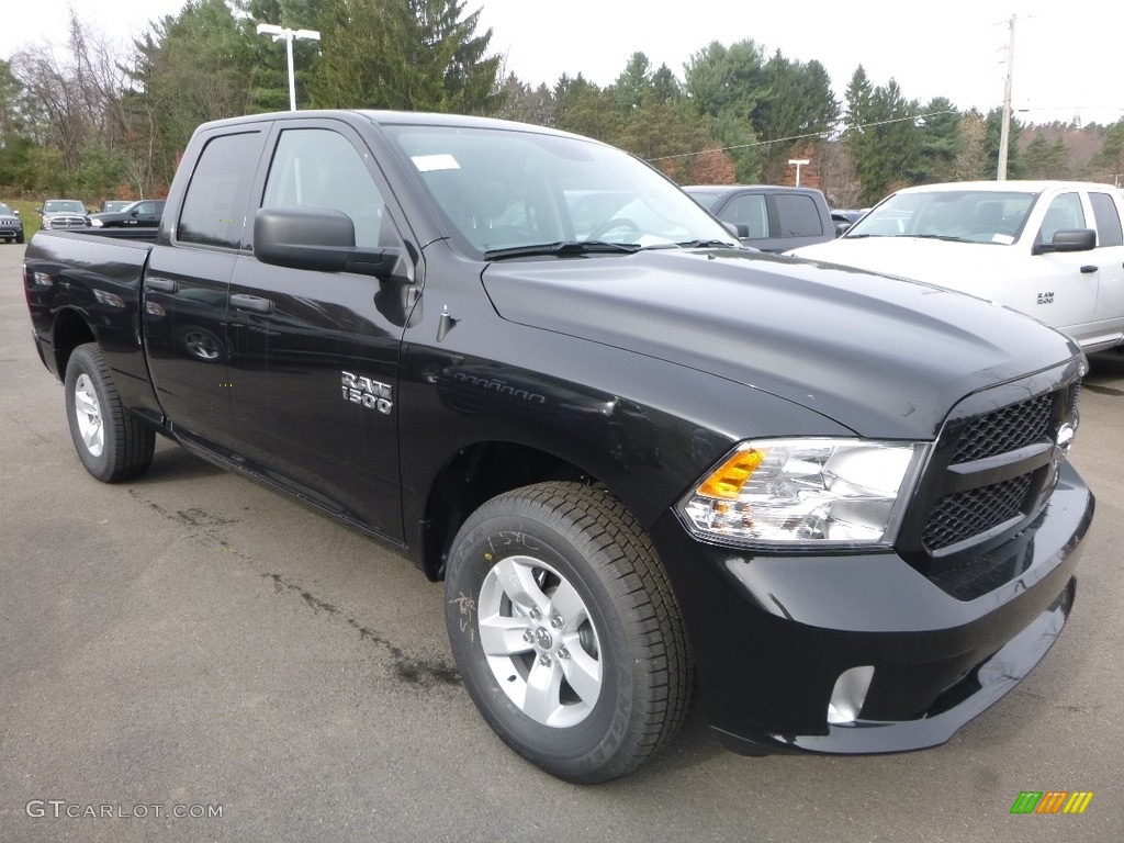 2018 1500 Express Quad Cab 4x4 - Brilliant Black Crystal Pearl / Black/Diesel Gray photo #6