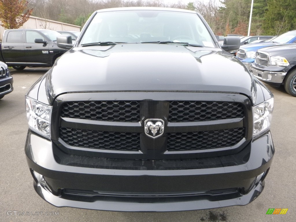 2018 1500 Express Quad Cab 4x4 - Brilliant Black Crystal Pearl / Black/Diesel Gray photo #7