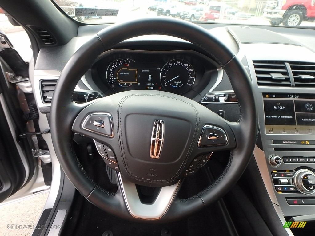 2017 Lincoln MKZ Premier AWD Ebony Steering Wheel Photo #123906026