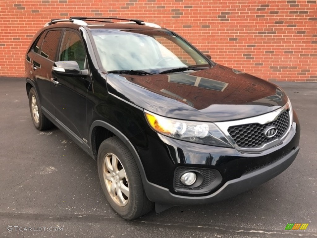 2011 Sorento LX AWD - Ebony Black / Black photo #1