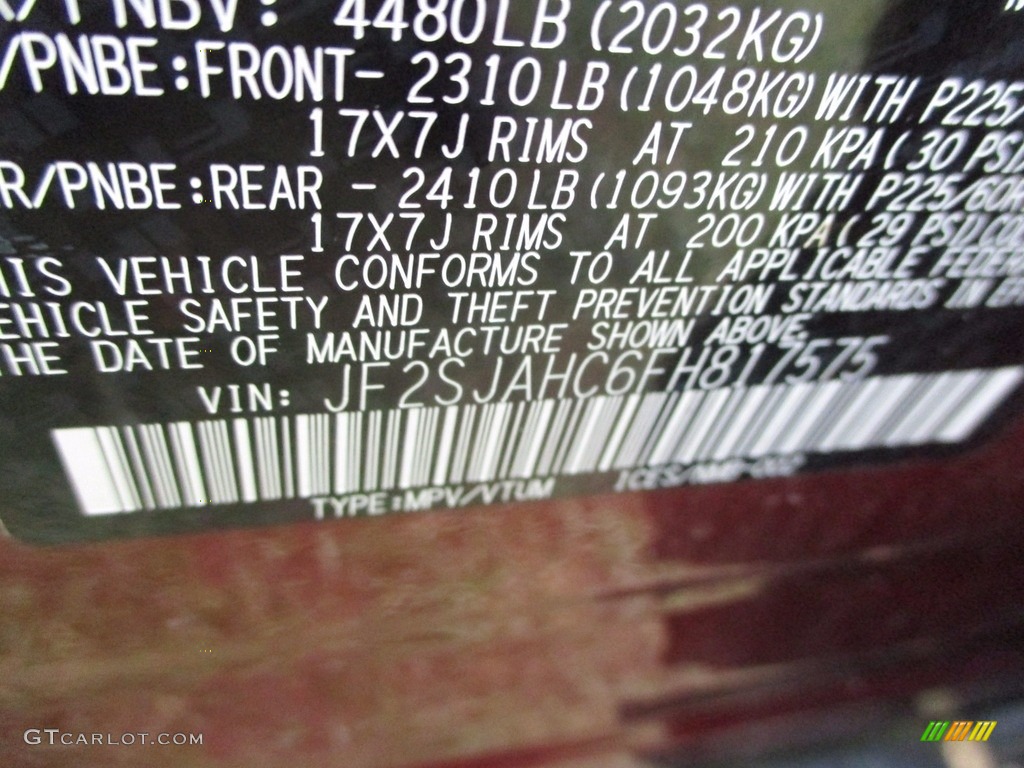 2015 Forester 2.5i Limited - Venetian Red Pearl / Gray photo #40