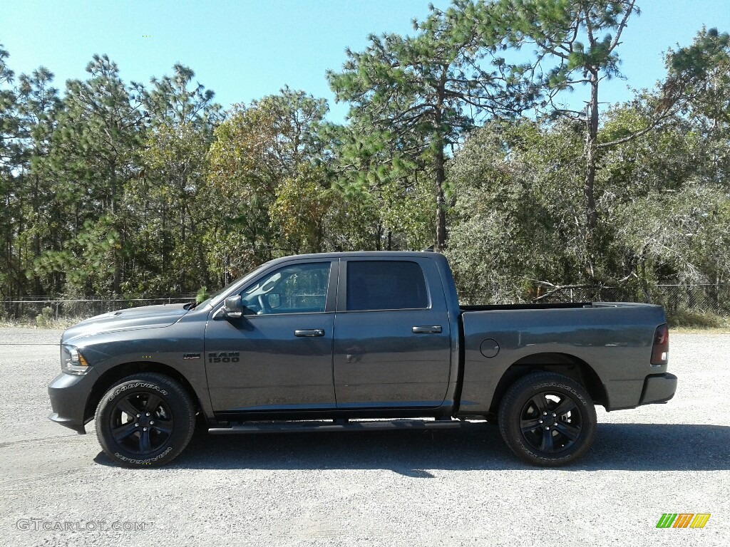 Granite Crystal Metallic 2018 Ram 1500 Night Crew Cab 4x4 Exterior Photo #123917270