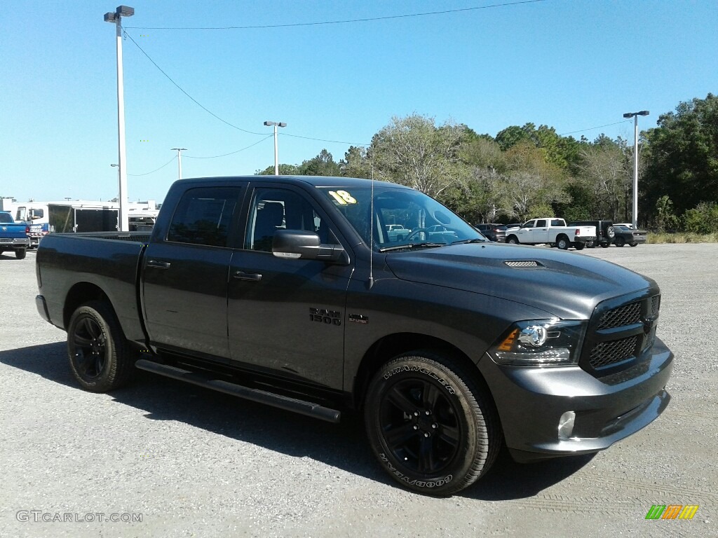 2018 1500 Night Crew Cab 4x4 - Granite Crystal Metallic / Black photo #7