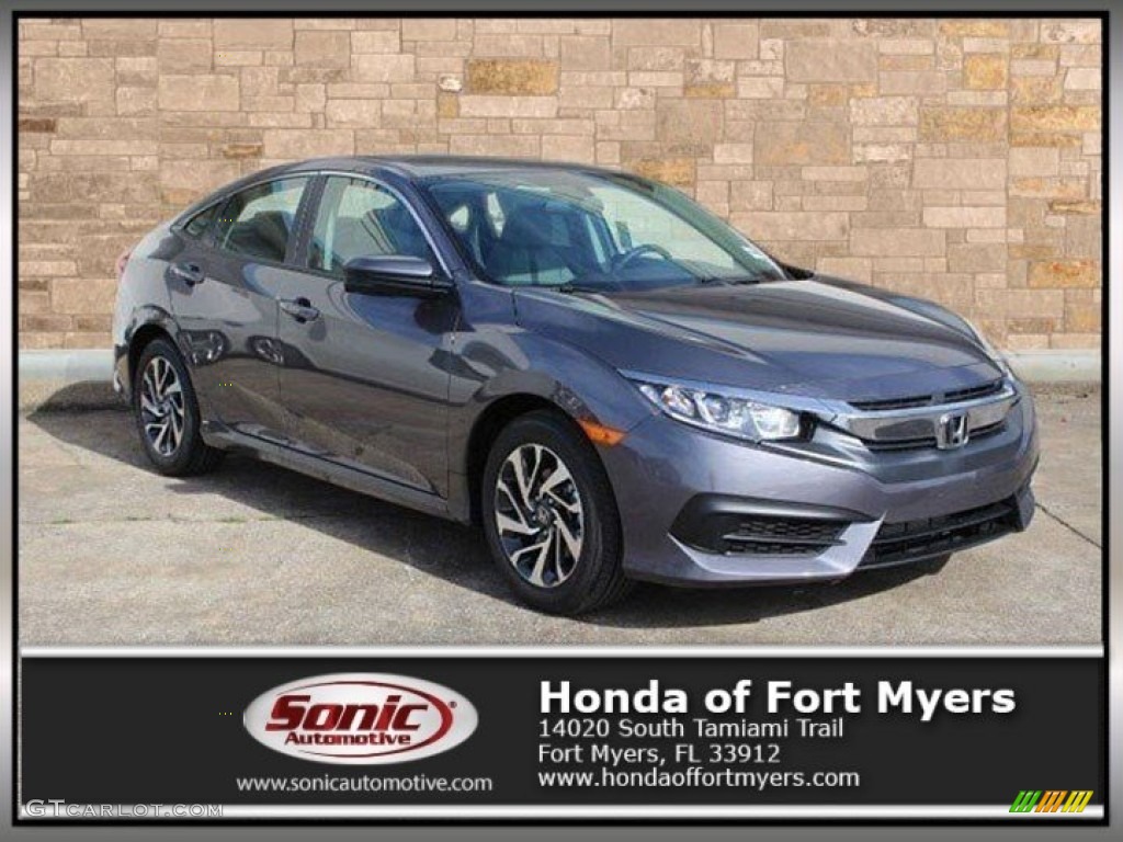 2017 Civic EX Sedan - Polished Metal Metallic / Gray photo #1