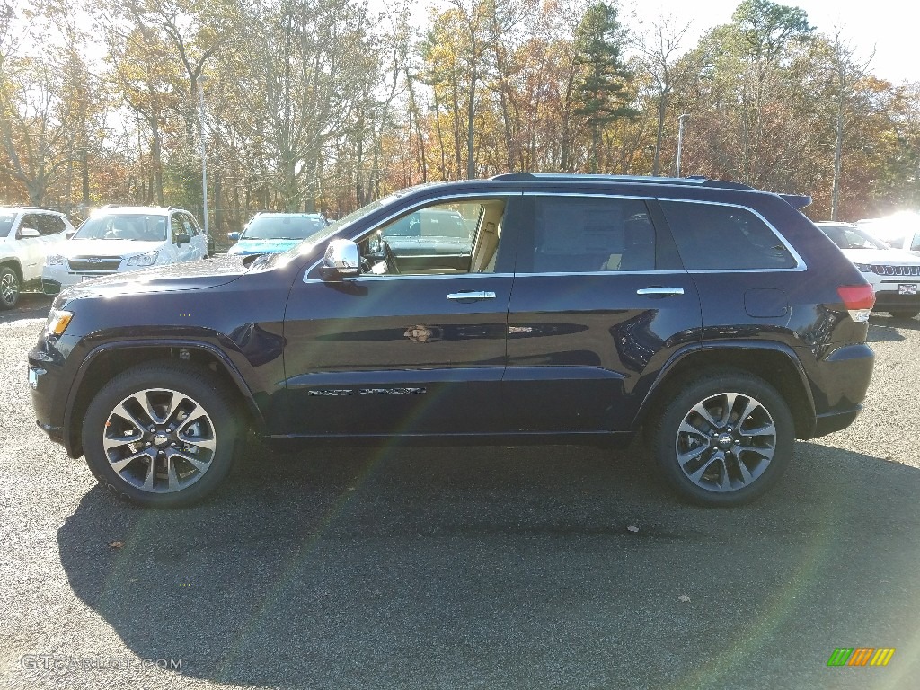 2018 Grand Cherokee Overland 4x4 - True Blue Pearl / Brown/Light Frost Beige photo #3