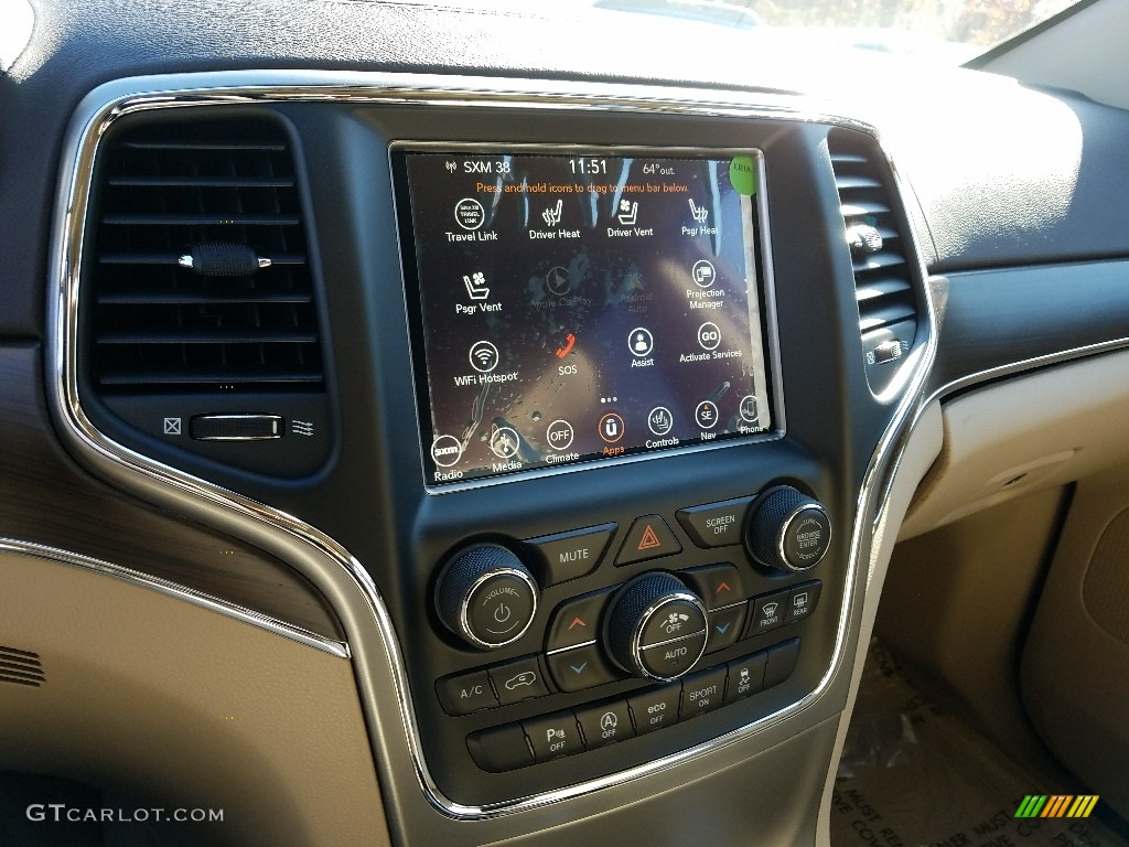 2018 Grand Cherokee Overland 4x4 - True Blue Pearl / Brown/Light Frost Beige photo #10