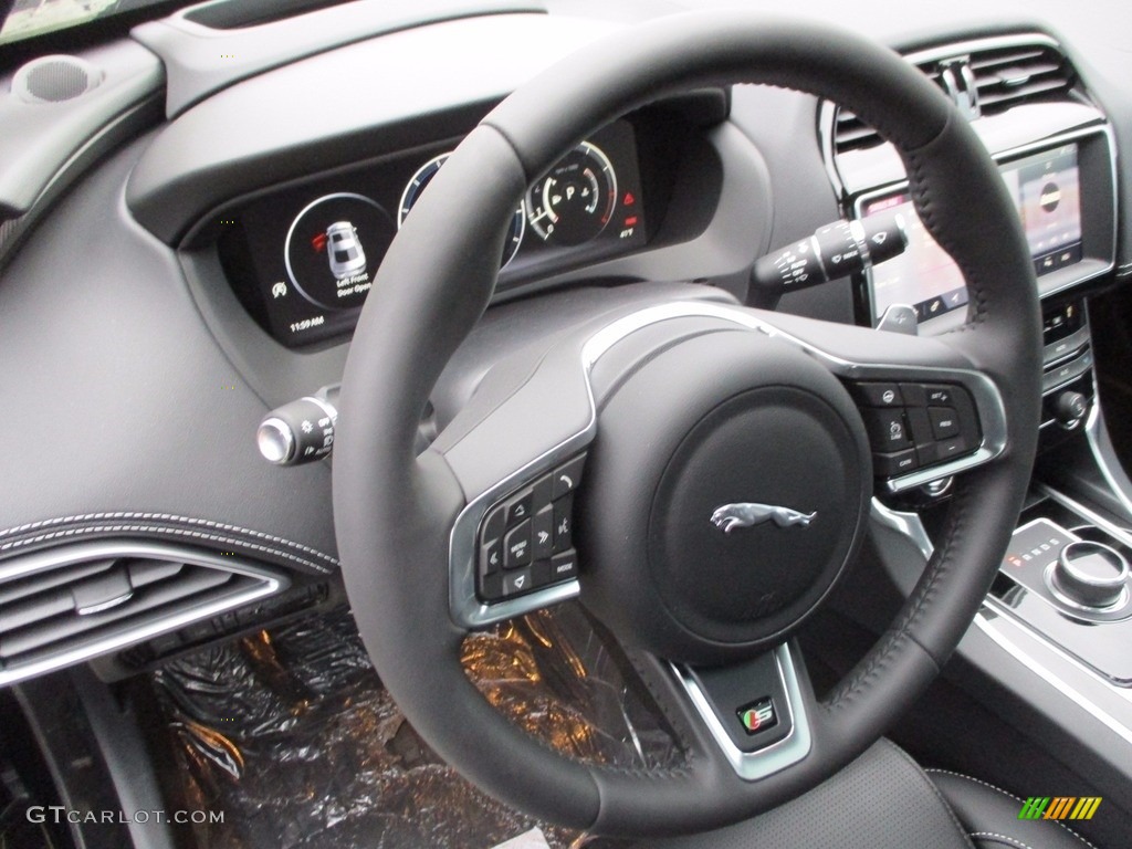 2018 Jaguar XE S AWD Ebony Steering Wheel Photo #123927883