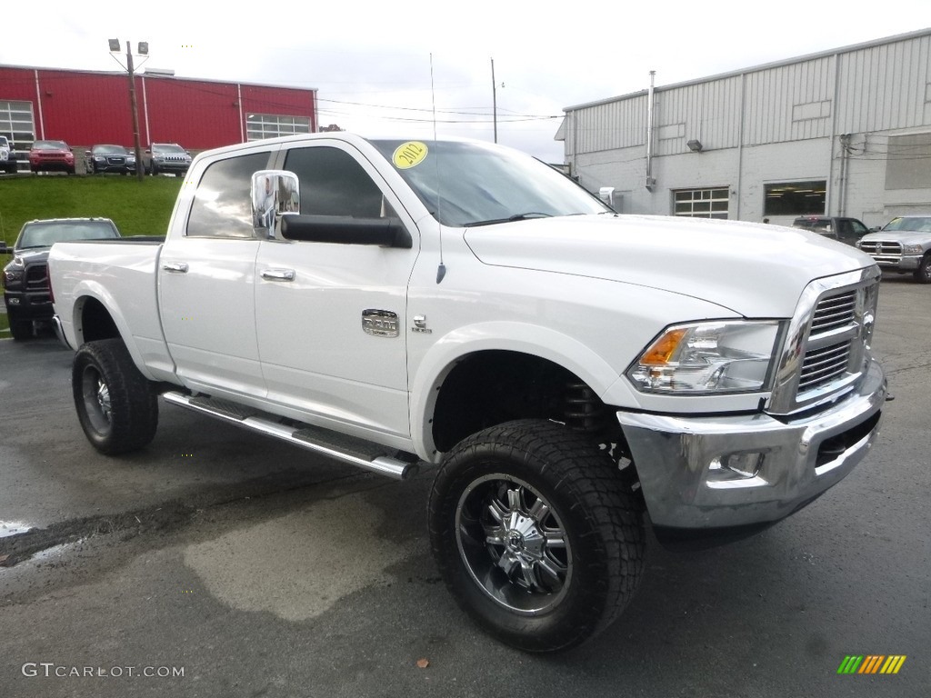 2012 Ram 2500 HD Laramie Longhorn Crew Cab 4x4 - Bright White / Light Pebble Beige/Bark Brown photo #7