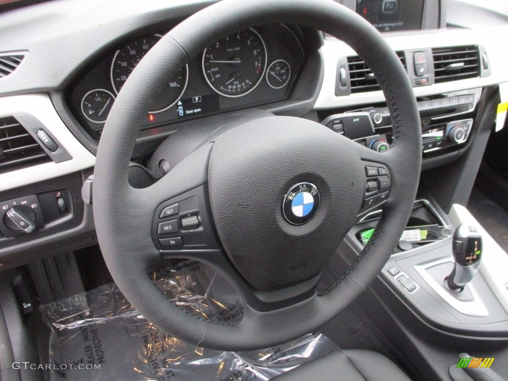 2018 BMW 3 Series 320i xDrive Sedan Black Steering Wheel Photo #123931117