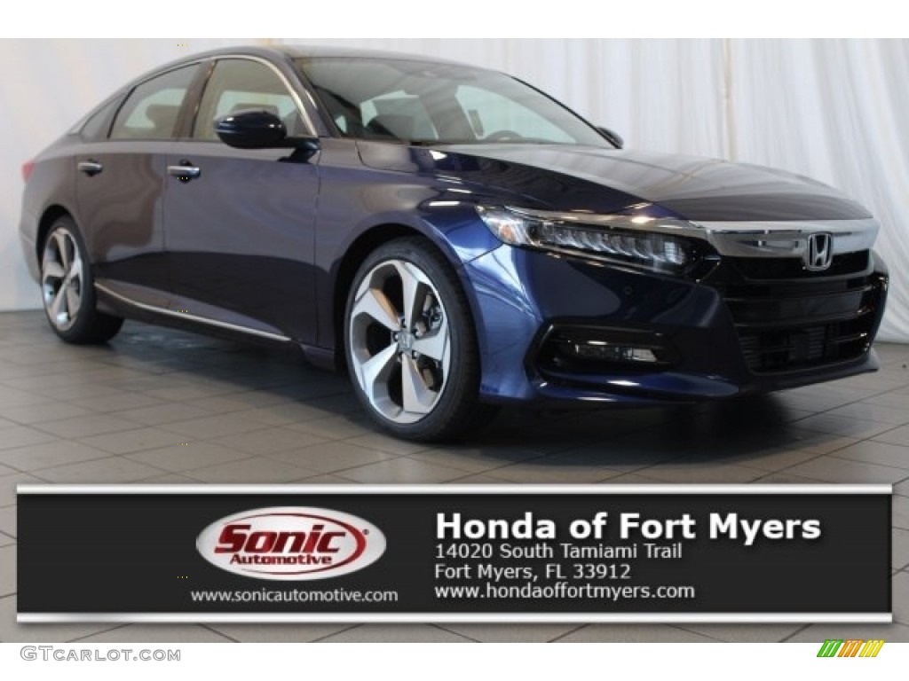 2018 Accord Touring Sedan - Obsidian Blue Pearl / Gray photo #1