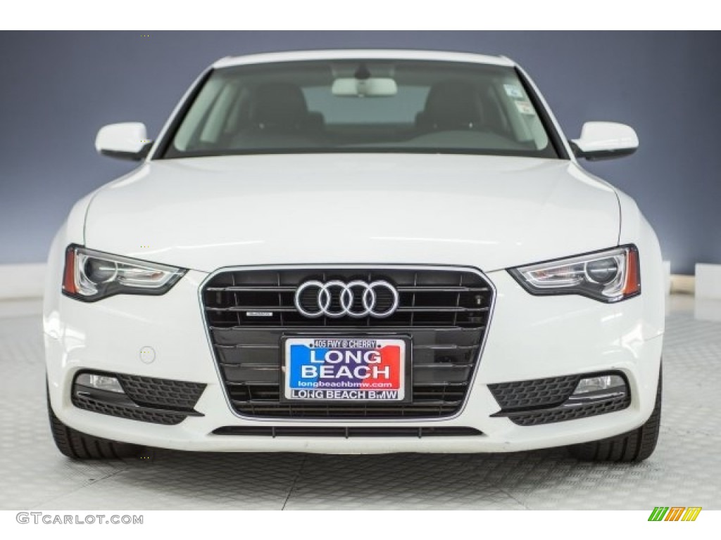 2014 A5 2.0T quattro Coupe - Ibis White / Black photo #2