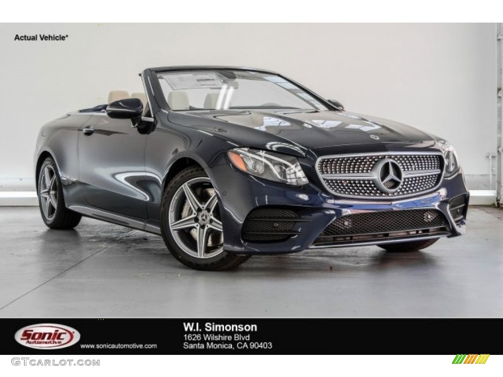 2018 E 400 Convertible - Lunar Blue Metallic / Macchiato Beige/Yacht Blue photo #1