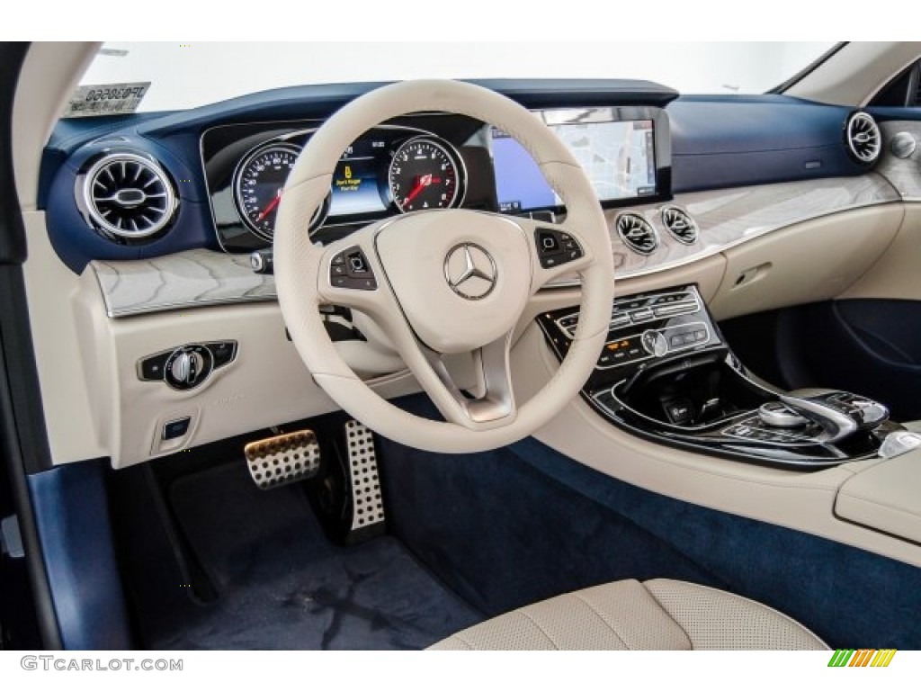 2018 Mercedes-Benz E 400 Convertible Macchiato Beige/Yacht Blue Dashboard Photo #123936583