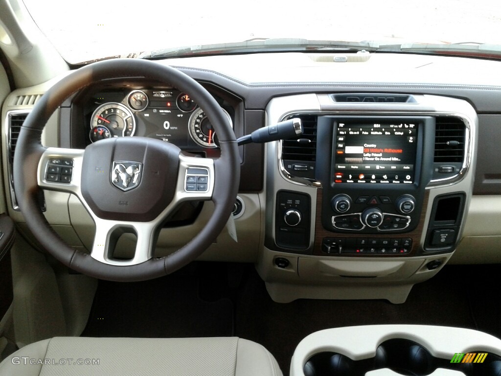 2018 Ram 3500 Laramie Crew Cab 4x4 Dual Rear Wheel Canyon Brown/Light Frost Beige Dashboard Photo #123939748