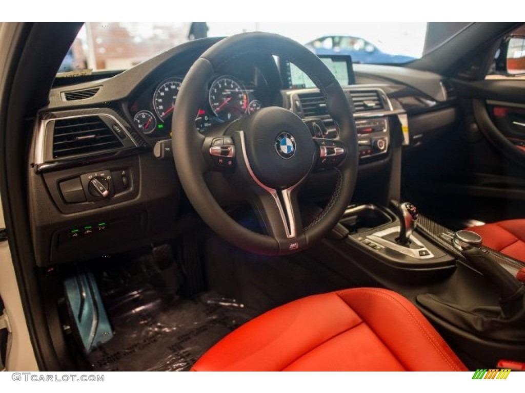 2018 M3 Sedan - Alpine White / Sakhir Orange/Black photo #6