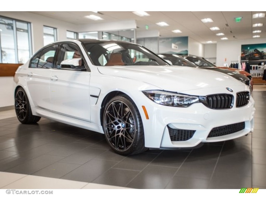 2018 M3 Sedan - Alpine White / Sakhir Orange/Black photo #11