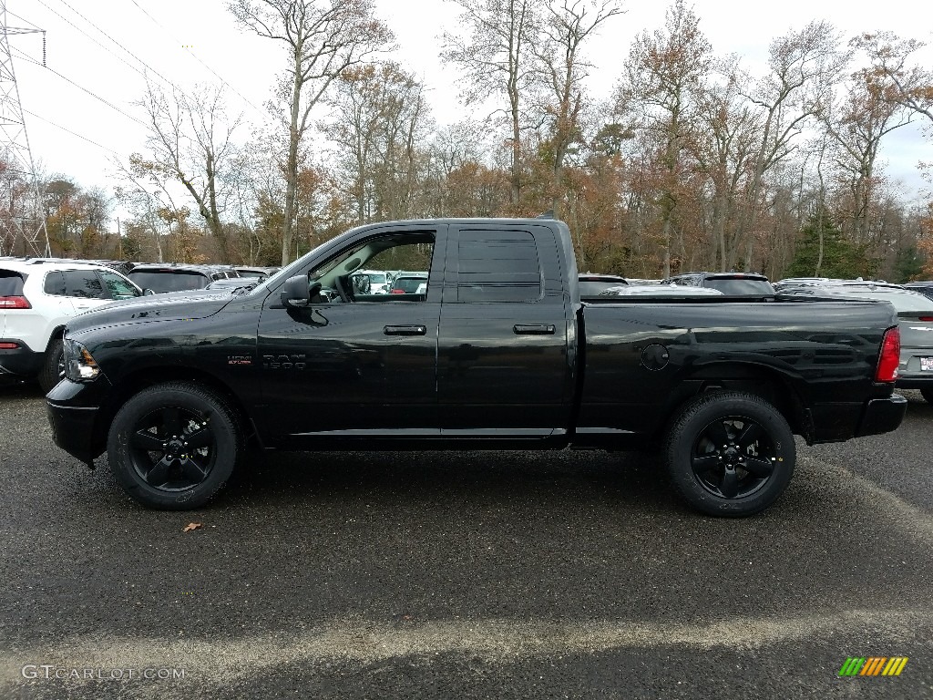 2018 1500 Big Horn Quad Cab 4x4 - Brilliant Black Crystal Pearl / Black/Diesel Gray photo #3