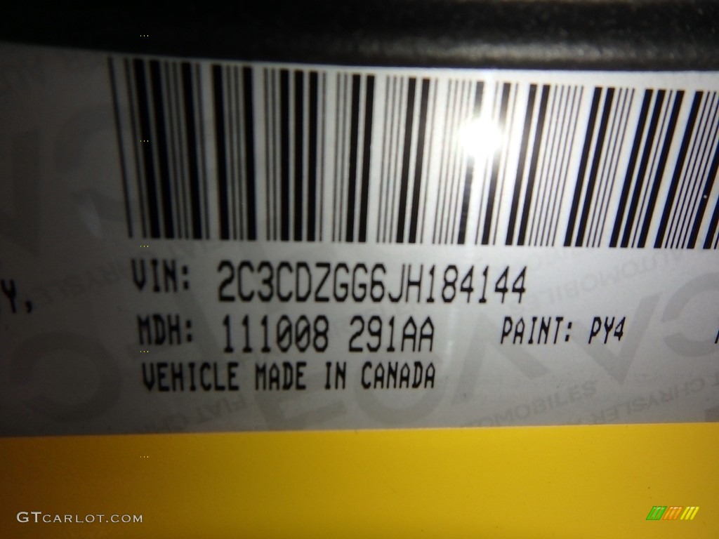2018 Challenger Color Code PY4 for Yellow Jacket Photo #123943745