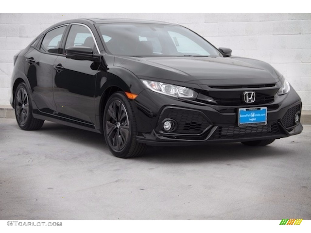 2018 Civic EX Hatchback - Crystal Black Pearl / Black photo #1