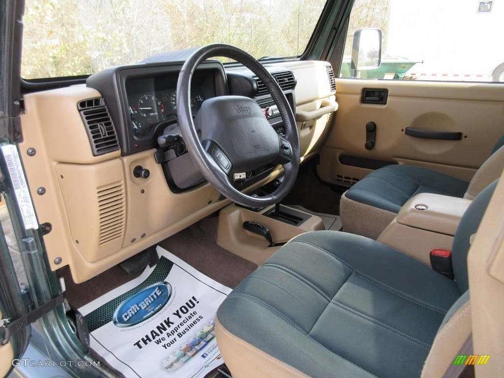 2000 Wrangler Sahara 4x4 - Forest Green Pearl / Camel/Dark Green photo #23