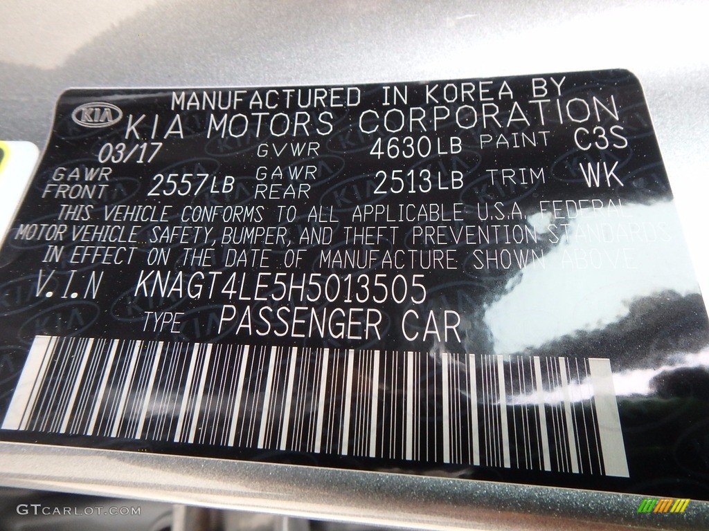 2017 Optima Color Code C3S for Aluminum Silver Photo #123963236