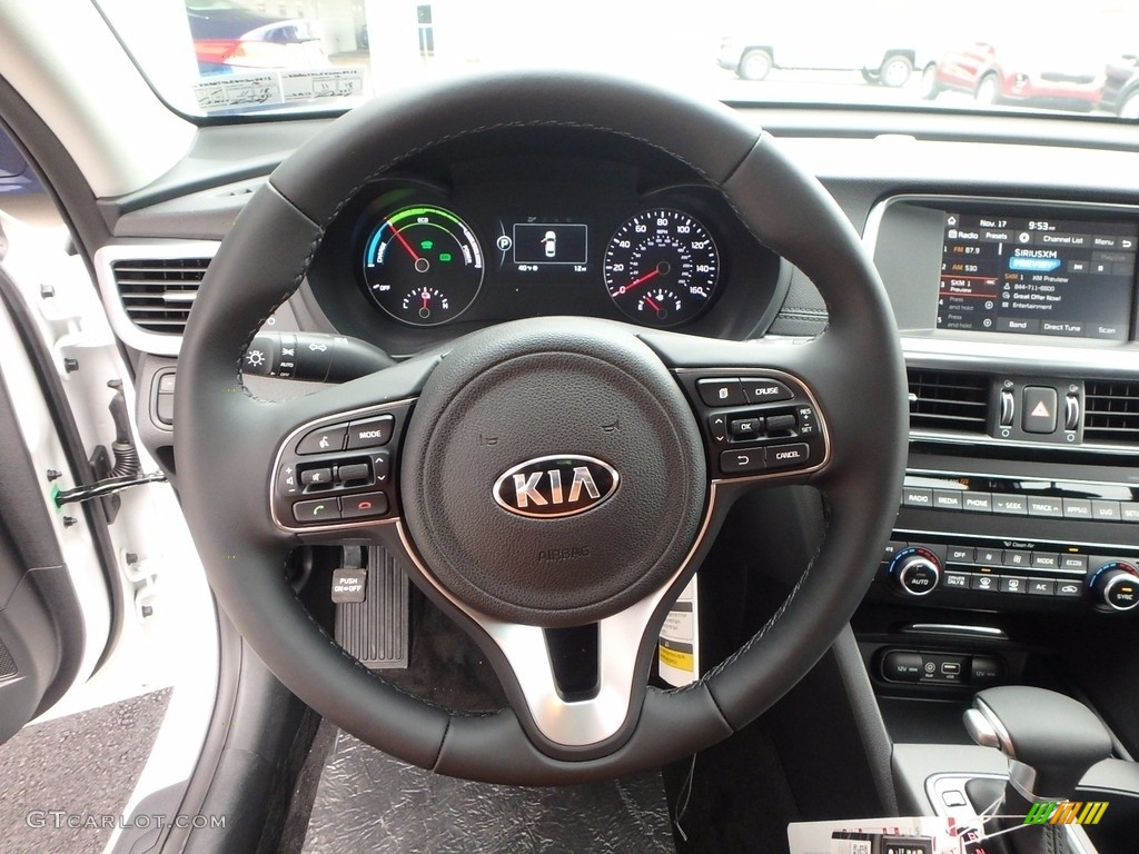2017 Kia Optima Hybrid Black Steering Wheel Photo #123963867