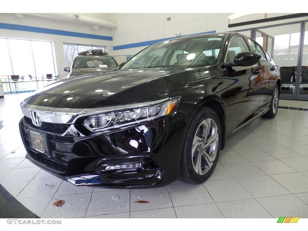 2018 Accord EX-L Sedan - Crystal Black Pearl / Black photo #1