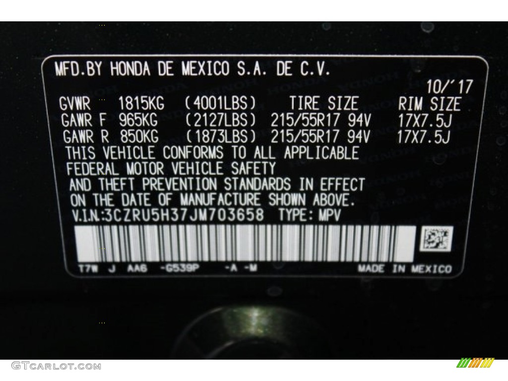 2018 HR-V Color Code G539M for Forest Mist Metallic Photo #123974610