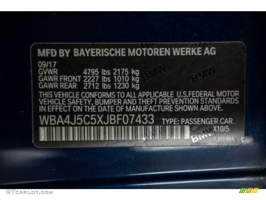 2018 4 Series Color Code X10 for Tanzanite Blue Metallic Photo #123975280