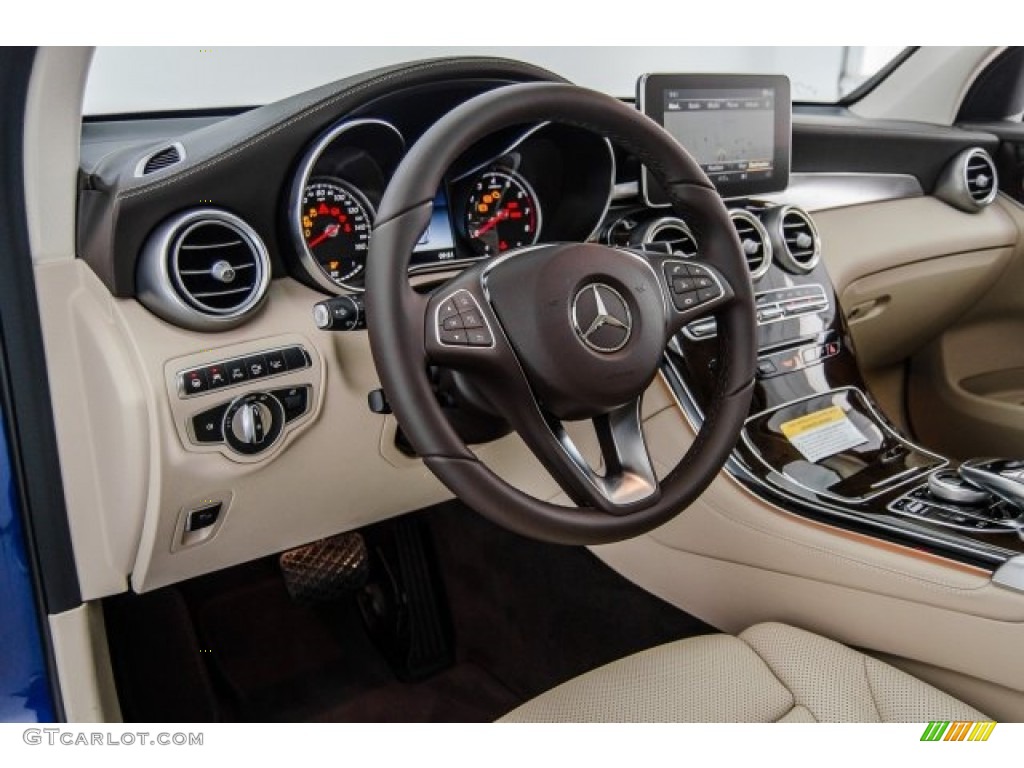 2018 Mercedes-Benz GLC 300 4Matic Silk Beige/Espresso Brown Dashboard Photo #123975526